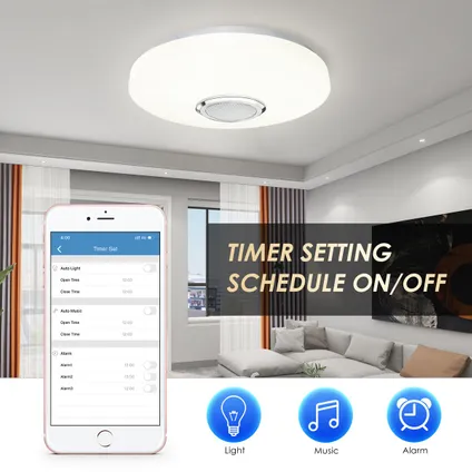 Lichtendirect- Smart plafondlamp met bluetooth speaker- Plafonniere- App functie-Afstandsbediening 4