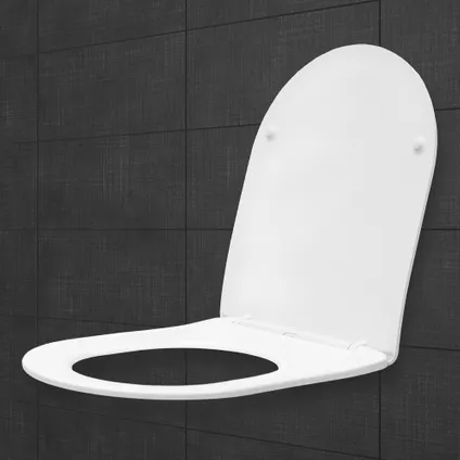 WC Suspendu sans Rebord ECD Germany en Céramique Blanc Mat, Nano, Long 52 cm, Siège Softclose 7