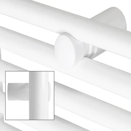Radiateur de salle de bain LuxeBath Sahara 750x800 mm, blanc, droit avec raccord central 3