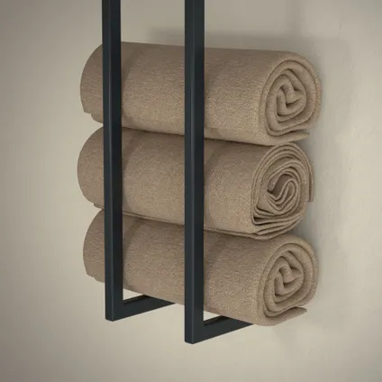 Porte-serviettes ML-Design, acier, 15 x 15 x 70 cm, anthracite, étagère à serviettes, 9