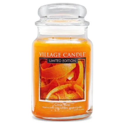 Village Candle Kaars Citrus Twist 10 X 15 cm Wax Oranje 2