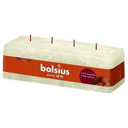 Bolsius Stub Candle Rustique 4 Lonts Soft Pearl - 9 cm / 25 cm