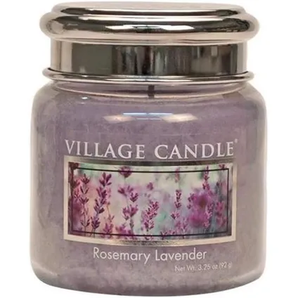 Village Candle Geurkaars Rosemary Lavender 7 cm Wax/glas Lila 2