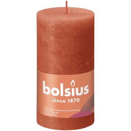Bolsius Stub Candle terreuse orange Ø68 mm - Hauteur 13 cm - Orange - 60 heures de brûlure
