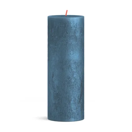 Bolsius Stub Candle Shimmer BLEU - Ø68 mm - Hauteur 19 cm - Bleu - 85 heures de brûlage