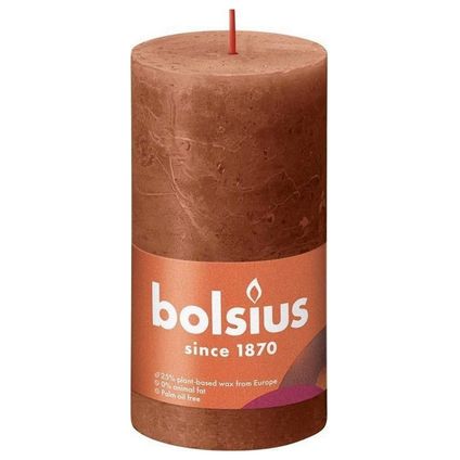 Bolsius Stompkaars Rusty Pink Ø68 mm - Hoogte 13 cm - Roze/Bruin - 60 branduren