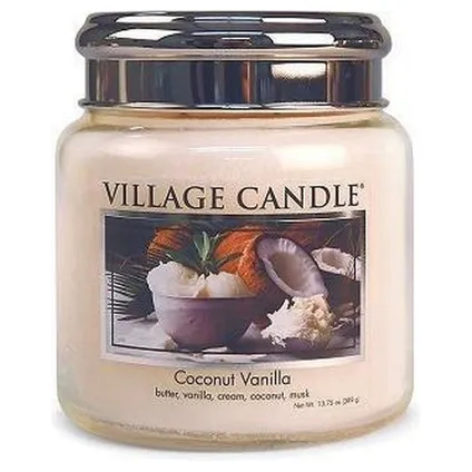 Village Candle Village Geurkaars Coconut Vanilla | boter vanille room kokos musk - medium jar 2