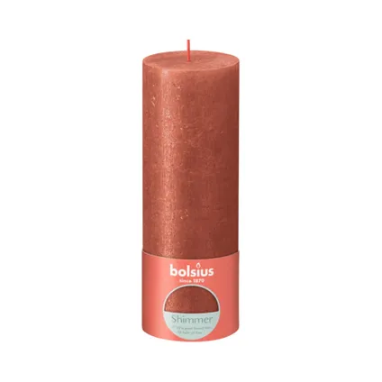 Bolsius Stub Candle Shimmer AMBER - Ø68 mm - Hauteur 19 cm - 85 heures de brûlage