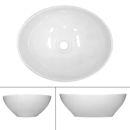 Vasque ECD Germany à Poser Lavabo - Ovale - 410 x 330 x 140 mm - en Céramique - Blanc 2