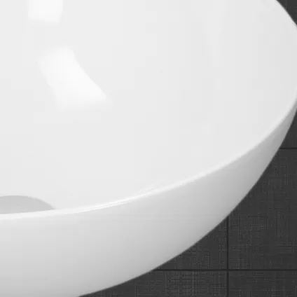 Vasque ECD Germany à Poser Lavabo - Ovale - 410 x 330 x 140 mm - en Céramique - Blanc 3