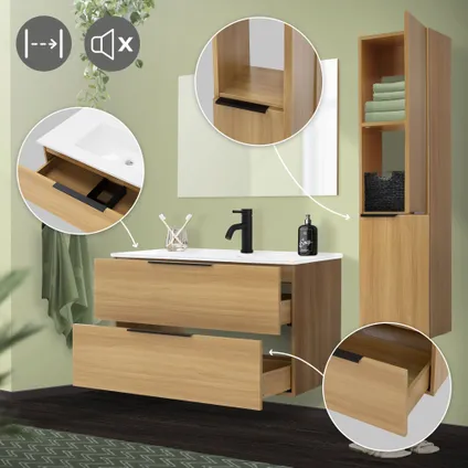 Ensemble de meubles de salle de bains ML-Design 4 pièces, meubles de salle de bains 6
