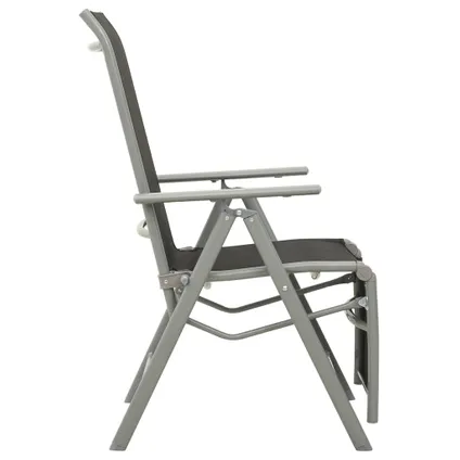The Living Store - Aluminium - Chaise de jardin inclinable Textilène et - TLS312196 3