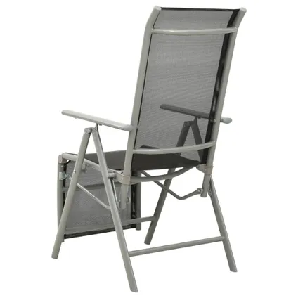 The Living Store - Aluminium - Chaise de jardin inclinable Textilène et - TLS312196 4