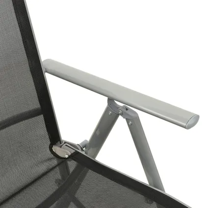 The Living Store - Aluminium - Chaise de jardin inclinable Textilène et - TLS312196 6