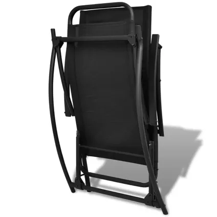 vidaXL - Stof - Tuinschommelstoel staal en textileen zwart - TLS42158 6