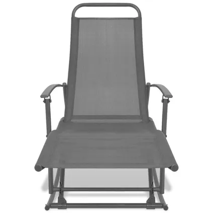 vidaXL - Stof - Tuinschommelstoel staal en textileen zwart - TLS42158 9