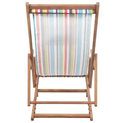 The Living Store - Tissu - Chaise pliable de plage Tissu et cadre en bois - TLS43998 5