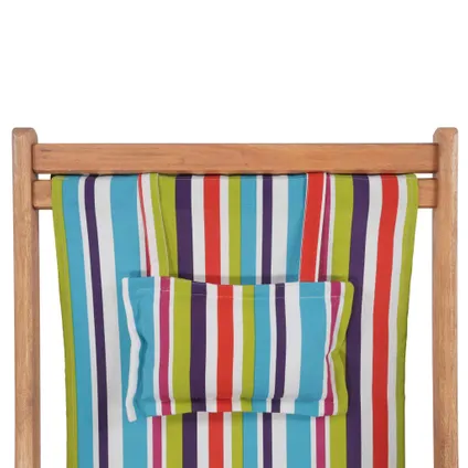 The Living Store - Tissu - Chaise pliable de plage Tissu et cadre en bois - TLS43998 7