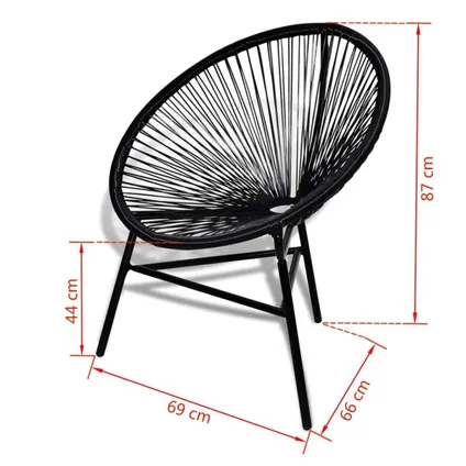 vidaXL - Poly rattan - Tuinmaanstoel poly rattan zwart - TLS41383 6