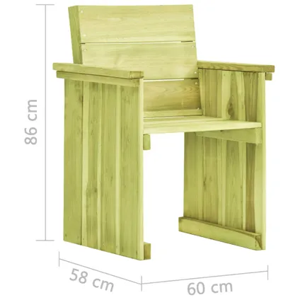 The Living Store - Bois - Chaise de jardin Bois de pin imprégné - TLS49033 7