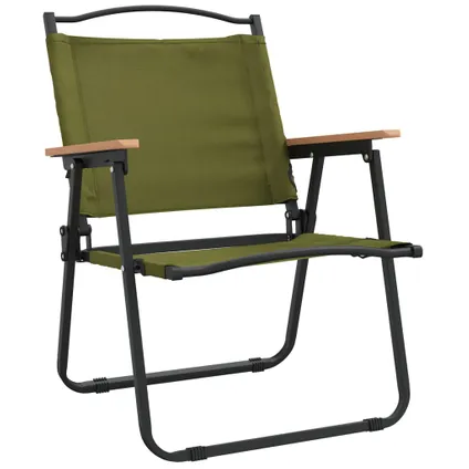The Living Store - Polyester - Chaises de camping 2 pcs Vert 54x55x78 cm Tissu - TLS319486 3