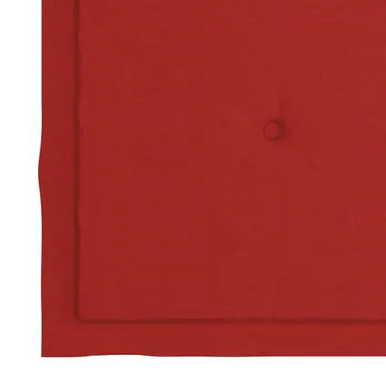 vidaXL - Hout - Schommelstoel met rood kussen massief teakhout - TLS306276 7