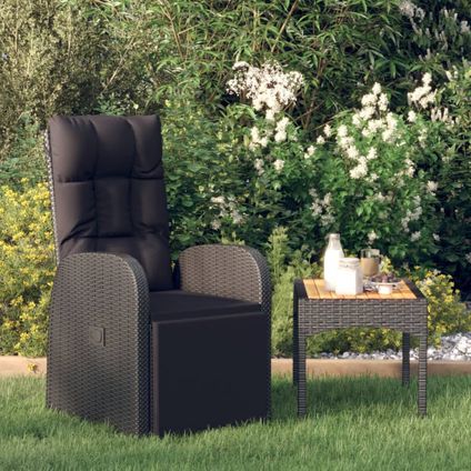 The Living Store - Rotin synthétique - Chaise inclinable de jardin et coussin - TLS46066