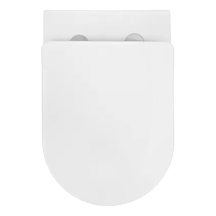 Toilette Suspendu ECD Germany sans Rebord, Blanc Mat, avec Siège WC Amovible en Duroplast 3