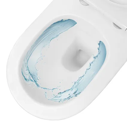 Toilette Suspendu ECD Germany sans Rebord, Blanc Mat, avec Siège WC Amovible en Duroplast 5
