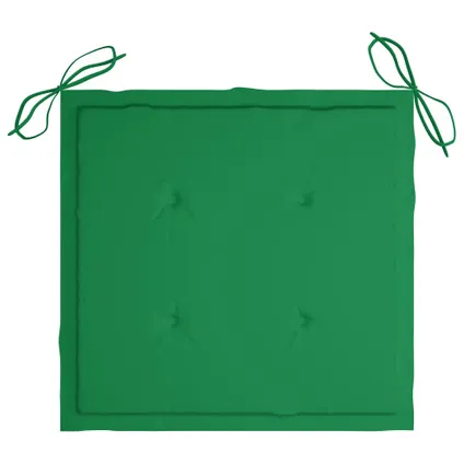 vidaXL - Teakhout - Tuinstoelen 2 st met groene kussens massief - TLS306249 9