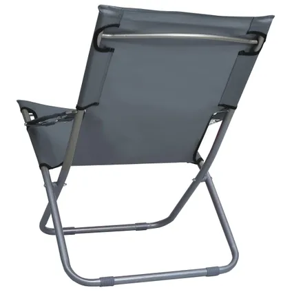 vidaXL Strandstoelenset - Grijs - 58 x 76 x 88 cm - Verstelbaar - 2 stuks 5