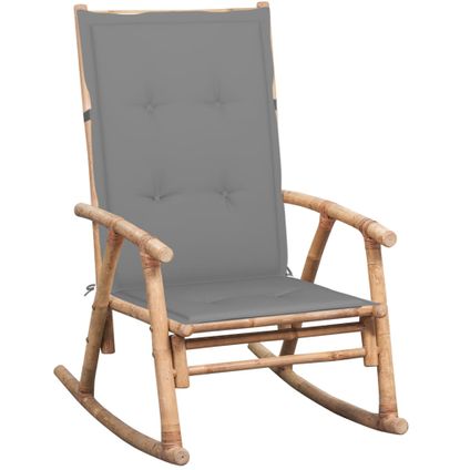 The Living Store - Bambou - Chaise à bascule avec coussin Bambou - TLS306390