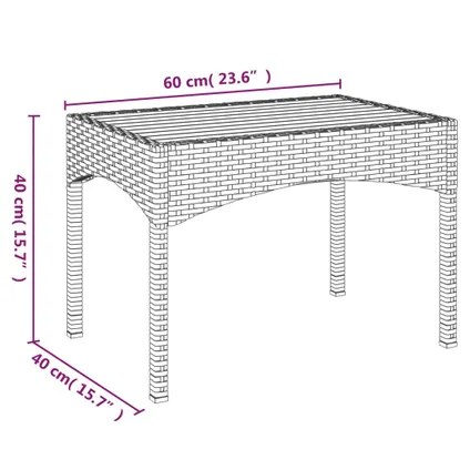 vidaXL - Poly rattan - Tuinstoelen 2 st verstelbaar met tafel poly - TLS319909 7