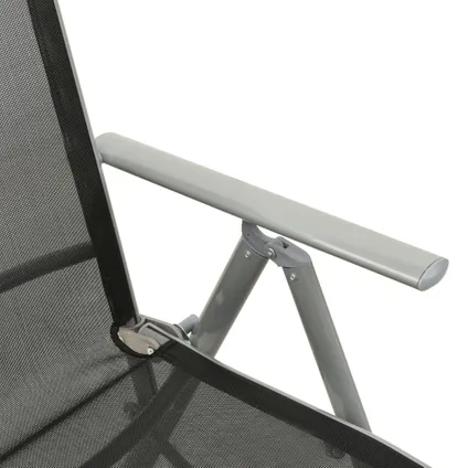 vidaXL - Aluminium - Tuinstoelen 2 st verstelbaar textileen aluminium - TLS312197 7