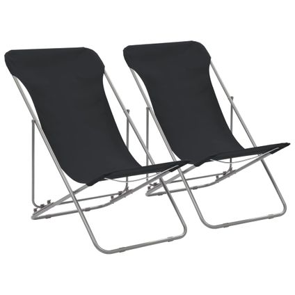 vidaXL - Stof - Strandstoelen inklapbaar 2 st staal en oxford stof - TLS44359
