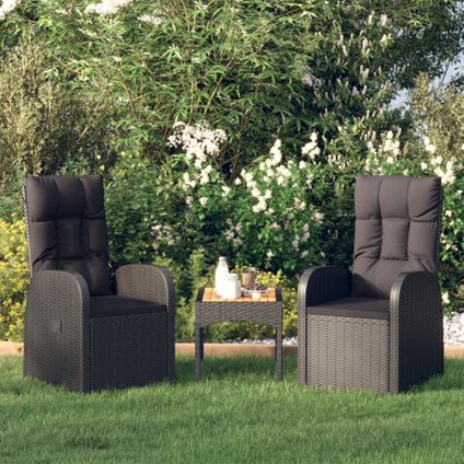 The Living Store - Rotin synthétique - Chaise inclinable de jardin 2pc et - TLS46065