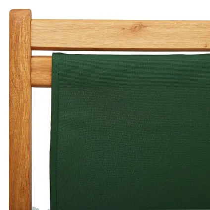 vidaXL - Stof - Strandstoel inklapbaar eucalyptushout en stof groen - TLS310315 7