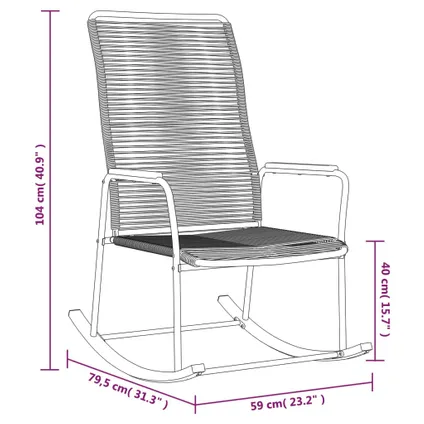 vidaXL - PVC - Tuinschommelstoel 59x79,5x104 cm PVC-rattan zwart - TLS312175 7