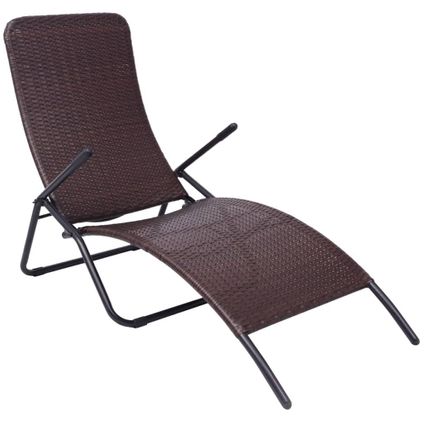 The Living Store - Rotin synthétique - Chaise longue pliable Rotin synthétique - TLS42945