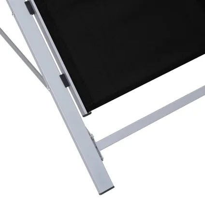 vidaXL - Aluminium - Ligbedden 2 st met tafel aluminium zwart - TLS310534 7