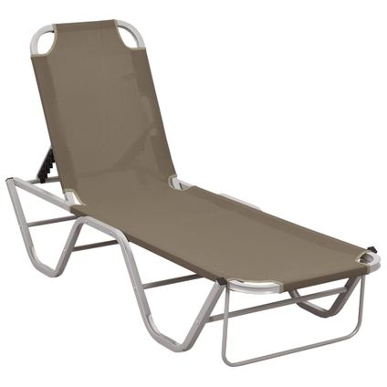 The Living Store - Aluminium - Chaise longue aluminium et textilène taupe - TLS310527