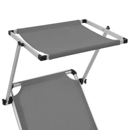 The Living Store - Tissu - Chaise longue pliable avec auvent Aluminium et - TLS44335 6