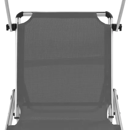 The Living Store - Tissu - Chaise longue pliable avec auvent Aluminium et - TLS44335 7