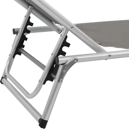 The Living Store - Tissu - Chaise longue pliable avec auvent Aluminium et - TLS44335 8