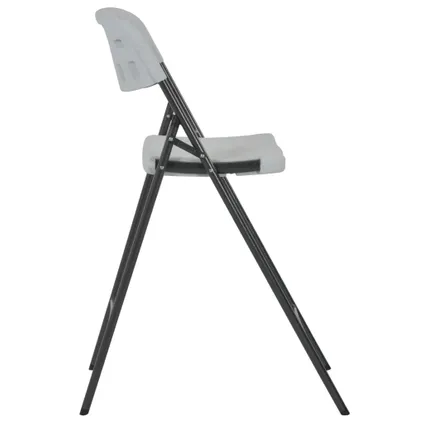 vidaXL - Kunststof - Barstoelen inklapbaar 2 st HDPE en staal wit - TLS44561 4