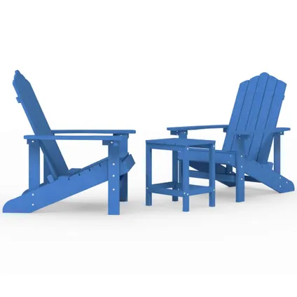 The Living Store - Polyéthylène - Chaises de jardin Adirondack avec table PEHD - TLS309570 2