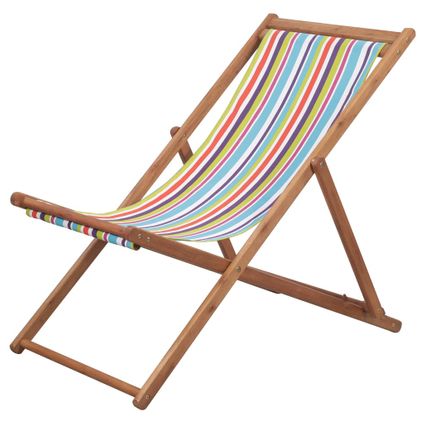 The Living Store - Tissu - Chaise pliable de plage Tissu et cadre en bois - TLS44002