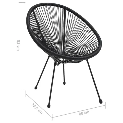 vidaXL - Rattan - Maanstoelen 2 st rattan zwart - TLS312164 7