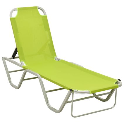 The Living Store - Aluminium - Chaise longue aluminium et textilène vert - TLS310528