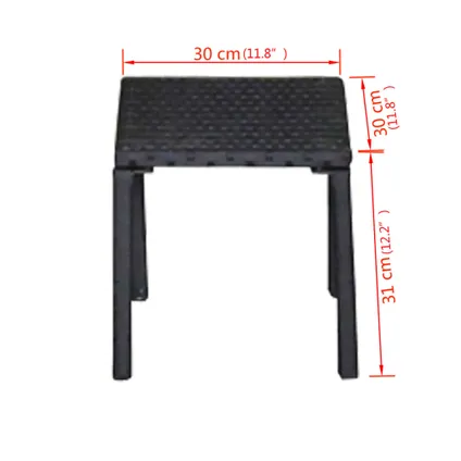 vidaXL - Poly rattan - Ligbedden met tafel poly rattan zwart - TLS42491 7